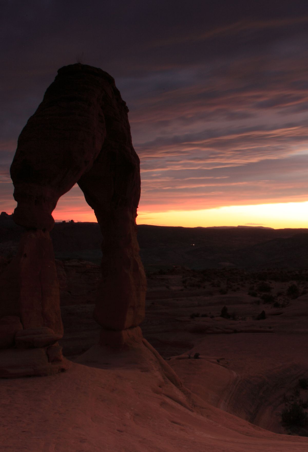 A magnificent rock formation situated in Arches National Park.